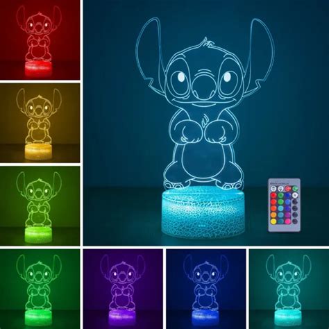 Hoofun Lampe Stitch Veilleuse Enfant Lilo Et Stitch Lampe Avec