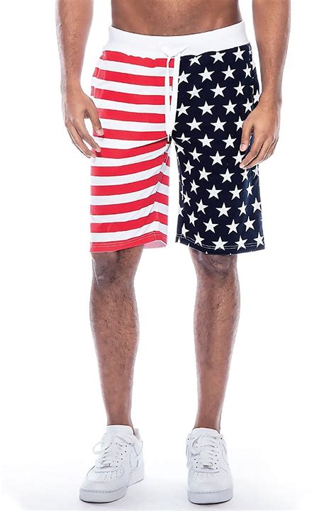 Men S Clothing Shorts Men S Usa American Flag Independence Day Elastic Waist Shorts White