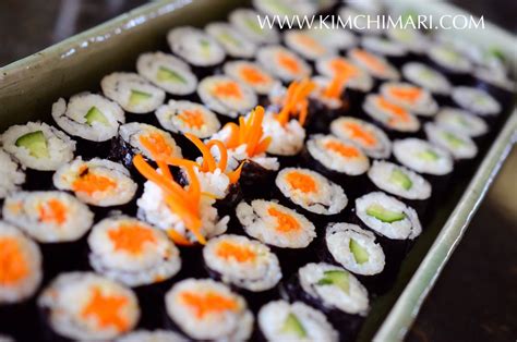 Mini Kimbap (Mayak Kimbap) with Carrot or Cucumber | Kimchimari