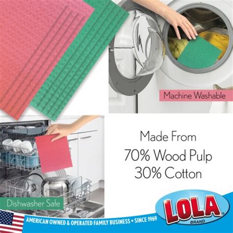 Lola Cellulose Swedish Sponge Cloths Reusable Kitchen Cleaning Cloth