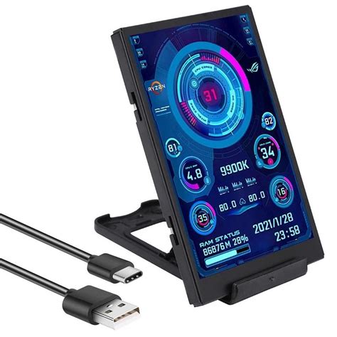 Монитор ПК, 3,5-дюймовый IPS USB мини-экран CPU Ram HDD Дисплей ...