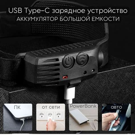 Мощный светодиодный фонарь налобный с USB зарядкой и с аккумуляторными ...