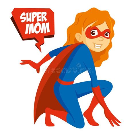 Illustration De Vecteur De Personnage De Dessin Anim De Supermom De