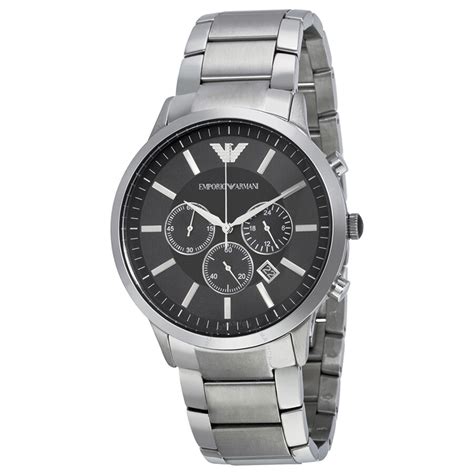 Emporio Armani Sportivo Chronograph Black Dial Steel Mens Watch Ar2460