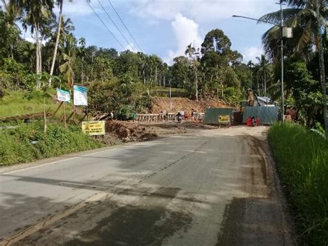 Jembatan Darurat Di Jalan Lintas Sumatera Salibawan Bahayakan Pengguna