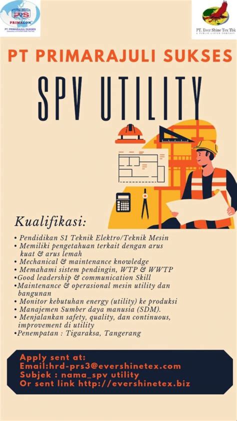 Lowongan Kerja Spv Utility Di Pt Primarajuli Sukses Nugasin