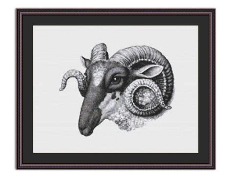 Final Sale Ram Portrait Cross Stitch Pattern Instant Etsy