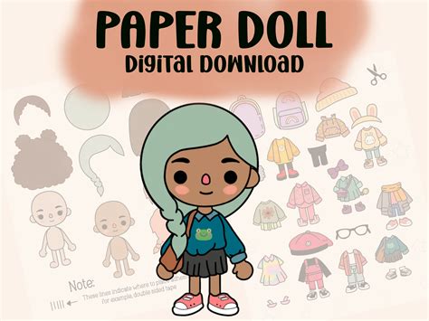 Printable Paper Doll, Toca Boca Inspired, Quiet Book, Kids Activity ...