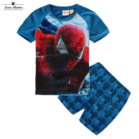 2016 spiderman clothing set sport kids clothes brands children clothing ...