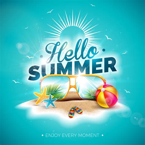 Hello Summer Typography 584151 Vector Art At Vecteezy