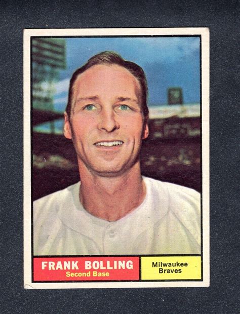 Topps Frank Bolling Milwaukee Braves Nm Ebay