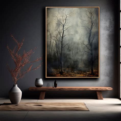 Smoky Forest Dark Forest Print Gothic Wall Art Abstract - Etsy