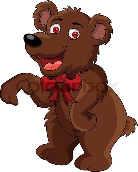 Cute Brown Bear Cartoon Stock Vector Colourbox