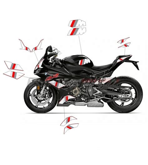 Kit Autocollant Rouge Blanc Pour Moto BMW S1000RR 2019 2022