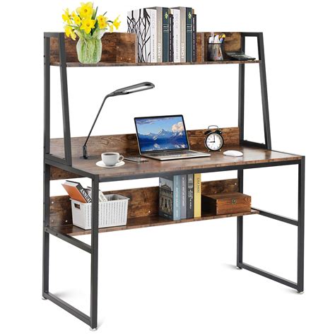 Buy Computer Desk Inch Wooden Home Office Table With Hutch And