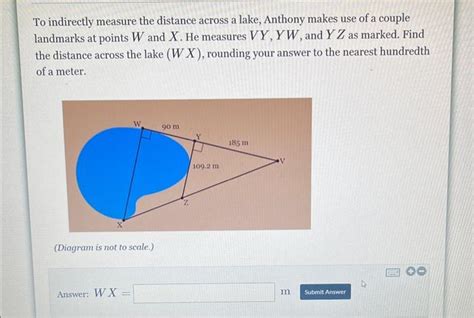 Solved To Indirectly Measure The Distance Across A Lake Chegg