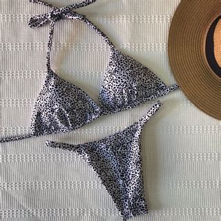 Biquini Hot Pants Amarrar Cintura Alta E Cortininha Fita Moda Praia Luxo Blogueira Dalmata