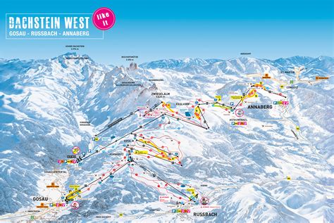 Pistekaart Van Dachstein West Wintersport Live