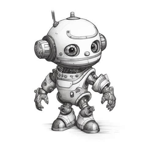 Premium AI Image | a drawing of a robot with a helmet and a pair of ...