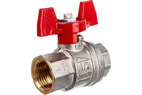 Шаровой кран RuB, 1/2" DN15 PN40, ВР-ВР, серия MILANO (S.90), бабочка ...