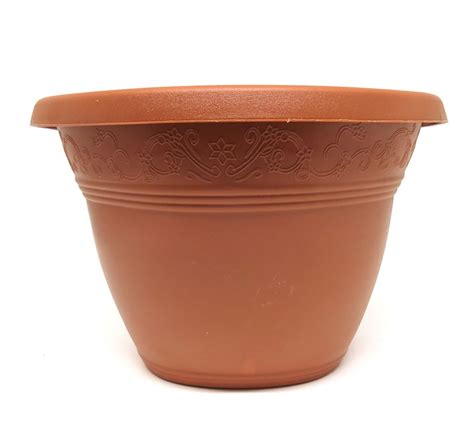 Vaso Plástico para Parede Vicenza Marrom Médio 23cm DL