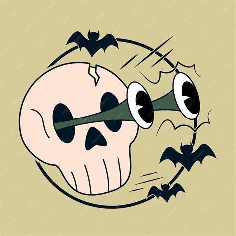 Premium Vector | Vector illustration of cartoon shocked skull head