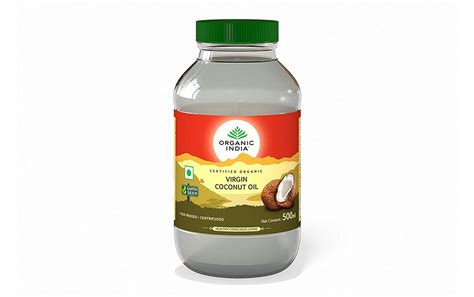 Organic India Virgin Coconut Oil Cold Pressed Centrifuged Bottle 500