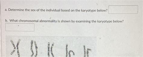 Solved A Determine The Sex Of The Individual Based On The Karyotype Course Hero