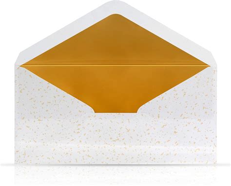 10 Briefumschläge Briefkuverts Weiß mit Gold Metallic Innenfutter