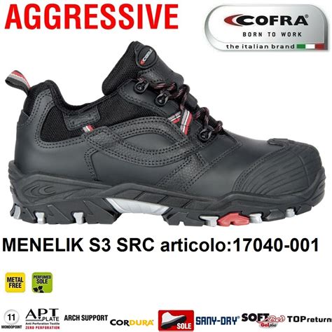 Scarpe Antinfortunistiche COFRA Linea AGGRESSIVE Modello MENELIK S3 SRC