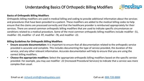 PPT Understanding Basics Of Orthopedic Billing Modifiers PowerPoint