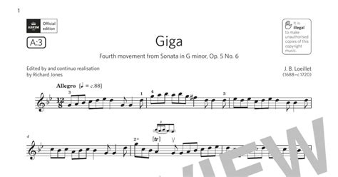 Giga Grade 5 A3 From The Abrsm Violin Syllabus From 2024 Violin Solo