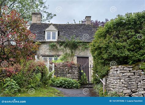 Traditional Cotswold Stone Cottages Built Of Distinctive Yellow