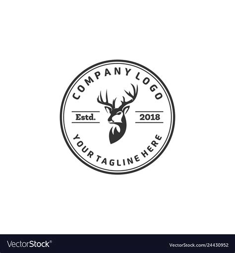 Wildlife Deer Logo Designs Hunting Club Royalty Free Vector