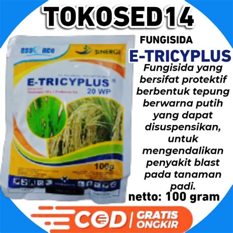 FUNGISIDA E TRICYPLUS 20 WP 250 GRAM PENGENDALI PENYAKIT BLAST PADA