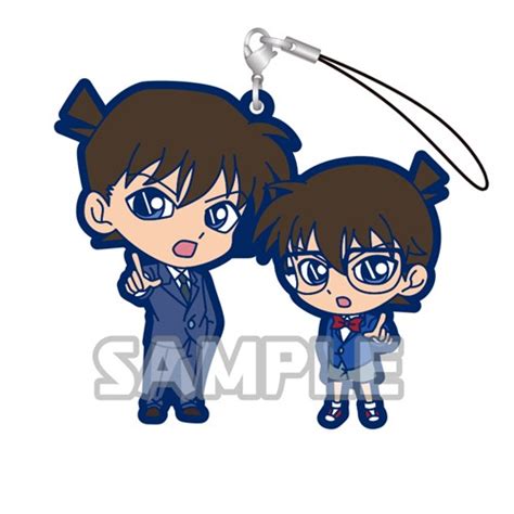 Detective Conan Kudou Shinichi And Conan Gashapon Rubber Phone Strap