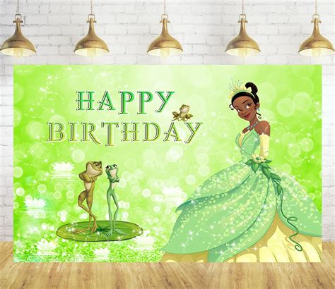 Wenqiang Princess Tiana Backdrop For Birthday Party Banner Decorations