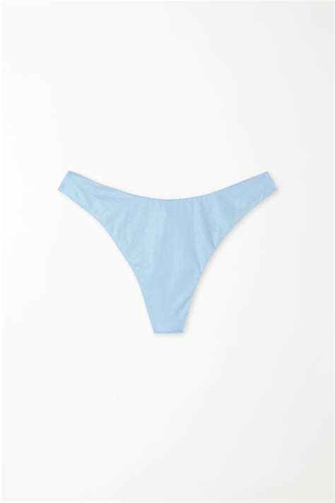 Slip Bikini Reggiseniiliano Sgambato Alto Arrotondato Shiny Ocean Taglio Reggiseniiliano