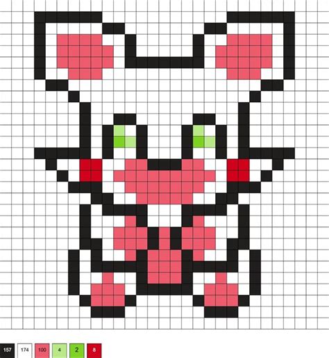 A Cross Stitch Pattern With An Image Of A Cat S Face In Pink And Black