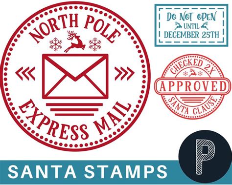 North Pole Stamp Santa Claus Stamp Father Christmas Stamper Elves Stamp