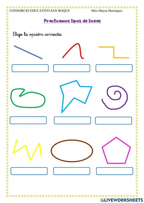 Lineas Curvas Y Rectas Activity Workbook School Subjects Lettering