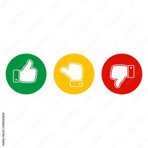 Finger On Hand Up Down And Straight Thumbs Up And Down Icon In Flat