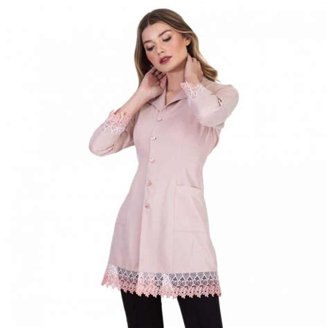 Jaleco Feminino Cristal Nude FAÍKO Jalecos