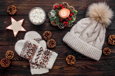 Premium Photo Cozy Christmas Evening With Cocoa Flat Lay