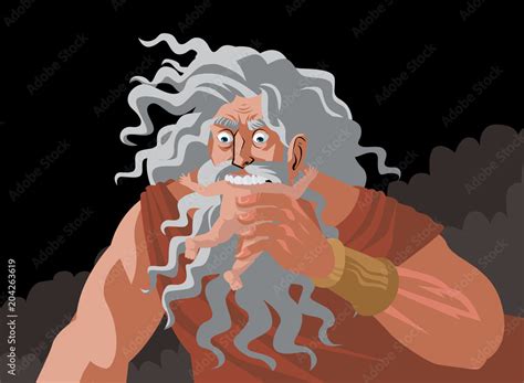 Chronos Mythology Eating A Baby Stock Vector Adobe Stock