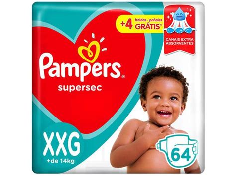 Fraldas Pampers Supersec Noturno Tam Xxg 64 Unidades Fralda