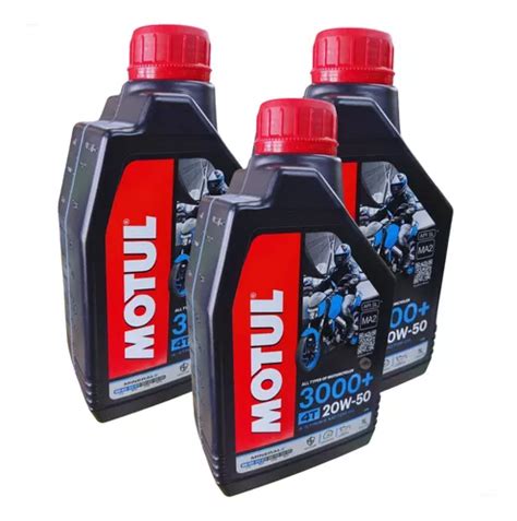 Kit 3 Óleo Motor Motul 3000 4t 20w50 Jaso 3 Litros Frete grátis