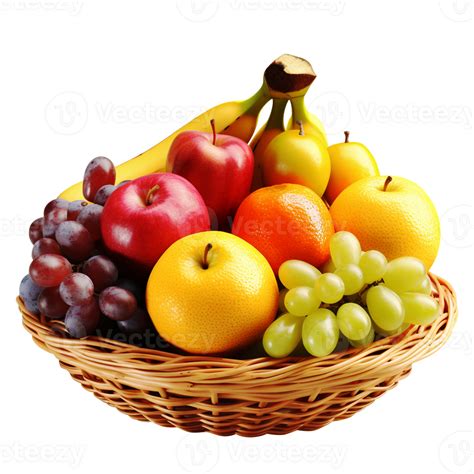 Fresh Fruit Basket Fresh Fruits Basket Colorful Fruits Green Fruits