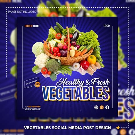 Premium Vector Healthy Vegetables And Fresh Social Media Poster Design