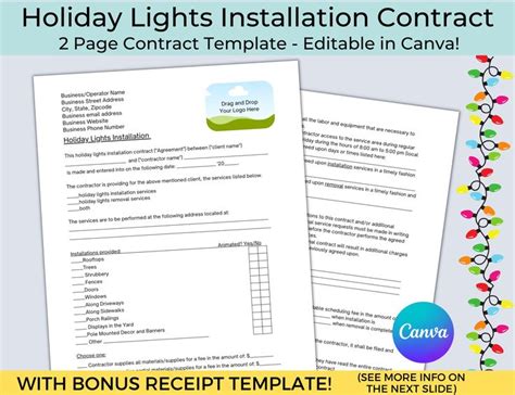 Christmas Light Installation Contract Holiday Lighting Contract